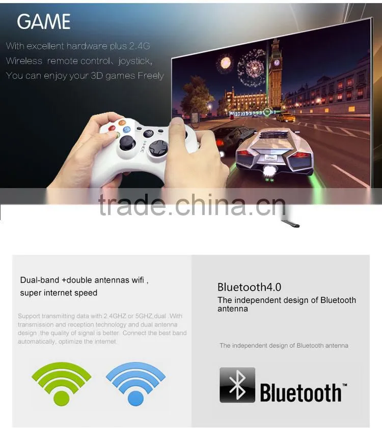 2015 4K HDD player 2g Ram Dual WifI AC Octa Core Android 5.1 Lollipop tv box kodi set top box