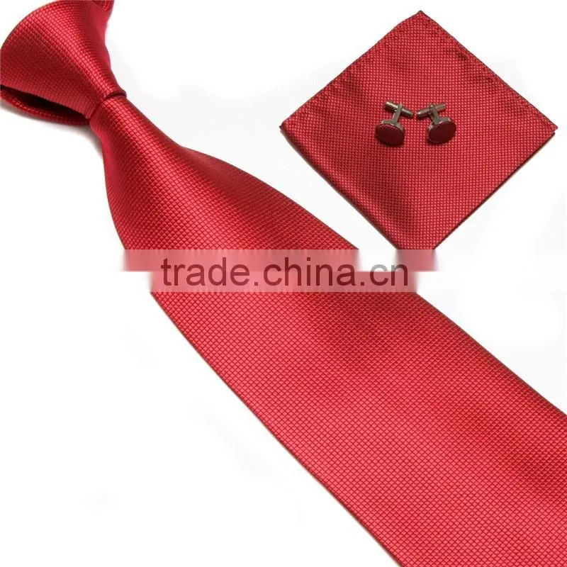 Classical Plaid Fashion Mens Handkerchief Tie Cufflinks