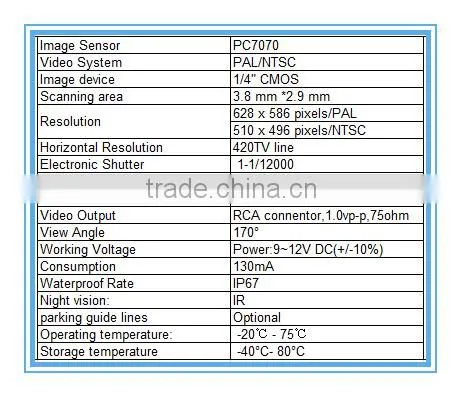 Promotion LCD Display HD Universal Reverse Camera For Cars