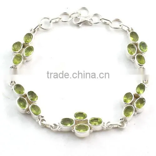 Rutilated Quartz bracelet silver jewelry with natural gems 925 solid sterling silver jewelry