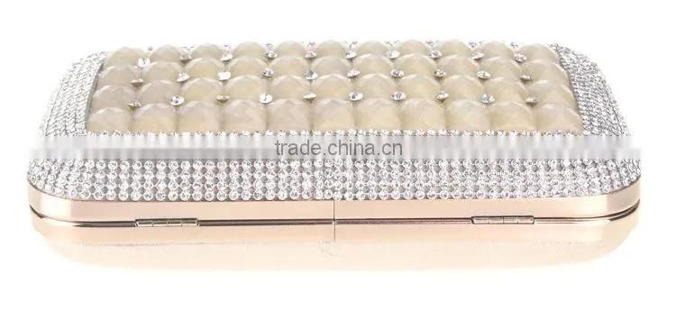 New products glass and rhinestone evening bag of women