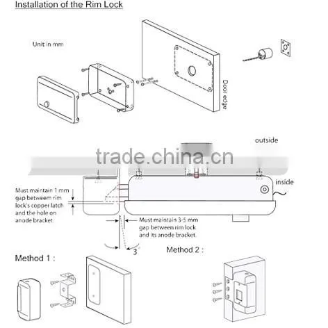 Best selling right opening electric remote door lock for wooden door