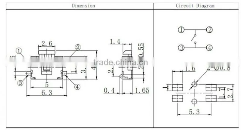 TSA04420 turtle type SMD Miniature Tact Switch