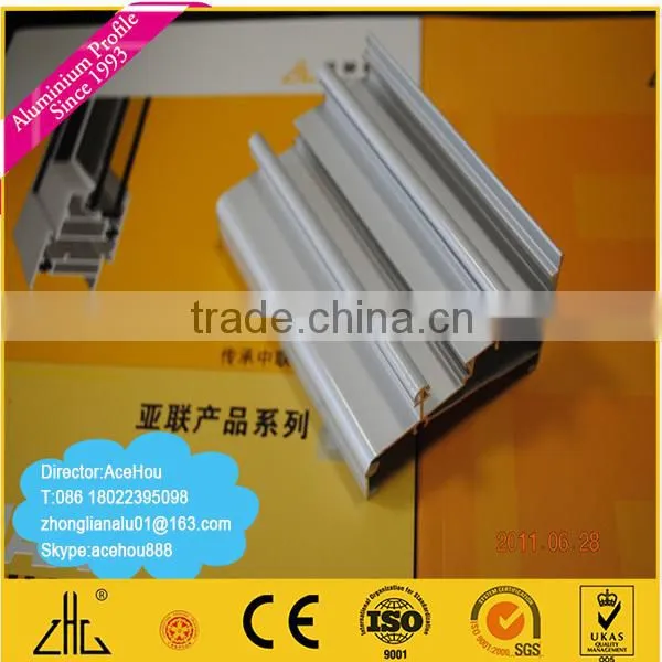 WOW!!!Canton fair Double glazed powder coated white doors 6063 /double frame track aluminium window section
