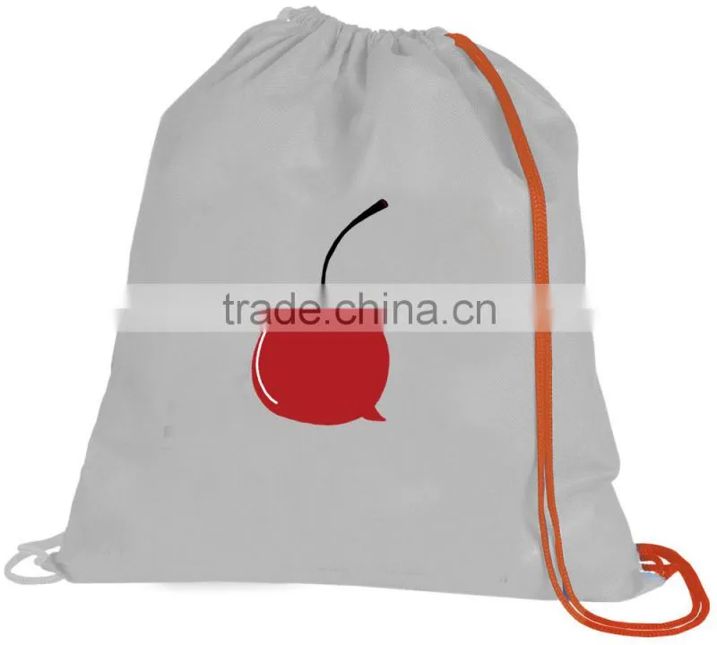 Cheap Custom Logo Printed white non woven drawstring backpack (FLY-PB004)