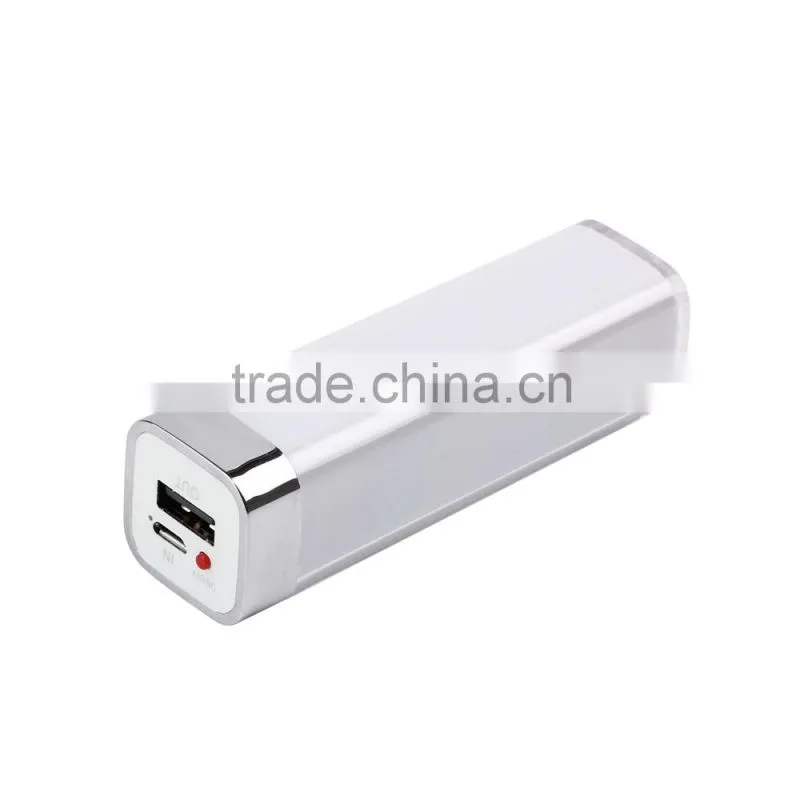 Msot popular portable Lipstick power bank 2600mah