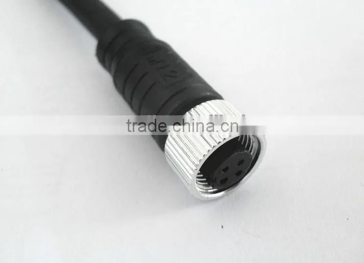 water-repellent metallic nut threaded coupling 4 pin cable connector