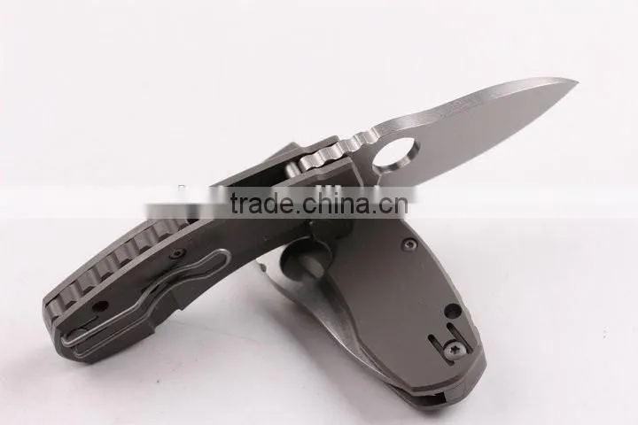 OEM D2 blade material pocket knife with Titanium alloy handle