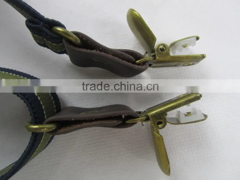 elastic quality fashion braces suspenders with metal clips for trousers