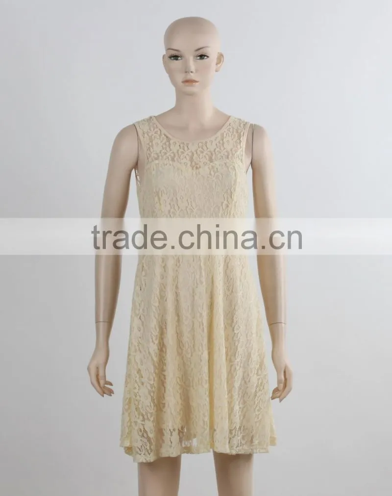 F5S12062 Plain Women Lace Dress Fashion Design