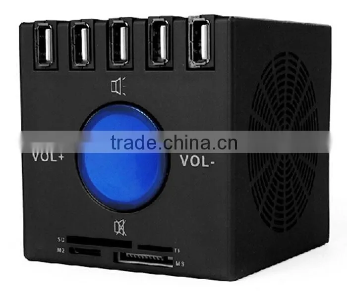 5 Ports Stereo Shaped USB 2.0 Hub with speaker