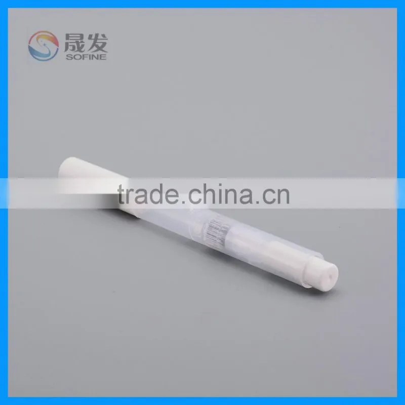Plastic cosmetic serum bottle with brush