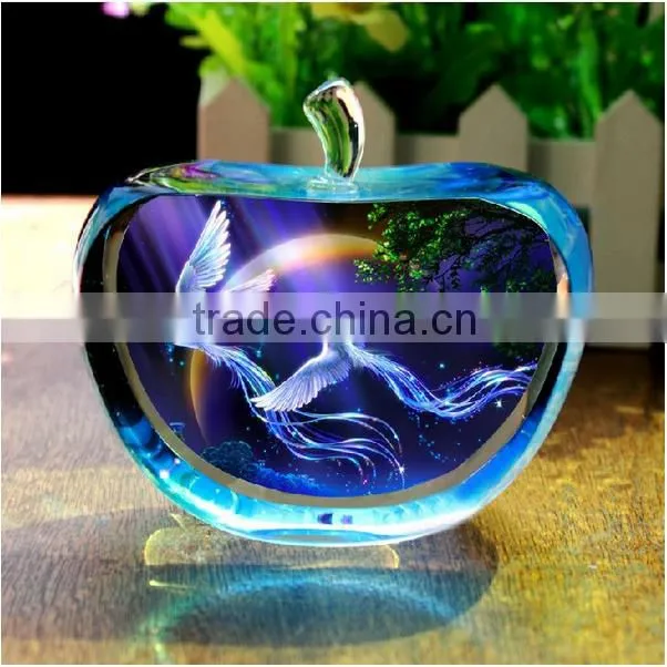 New apple shape crystal paperweight