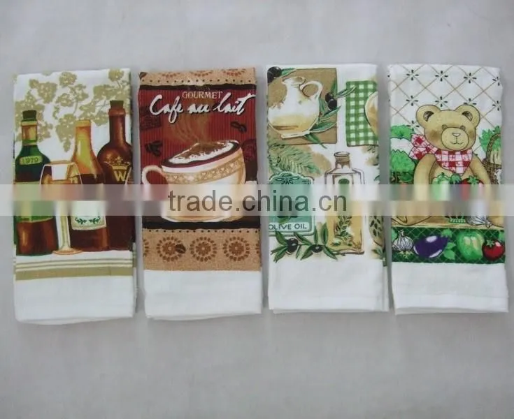 silk screen printing kitchen terry towel cotton velour kitchen towel