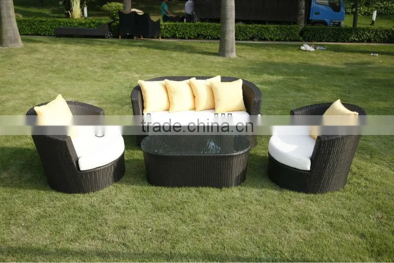 Modern 4 Piece Patio Wicher Sofa Rattan Sofa Couch Set 6422