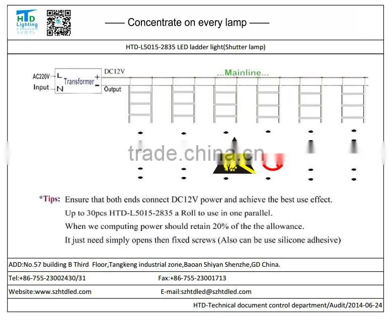 high brightness eco-friendly 2835SMD rigid light for light box led ladder light