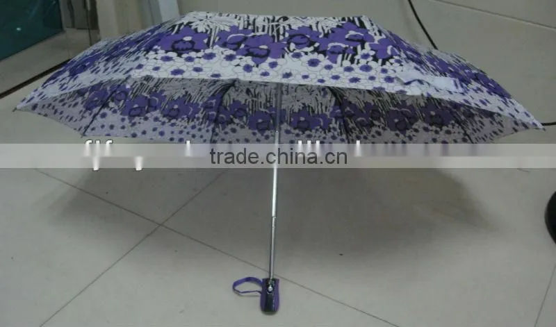 2015 good quality foldable printed umbrella,auto open and close umbrella,3 section Umbrella