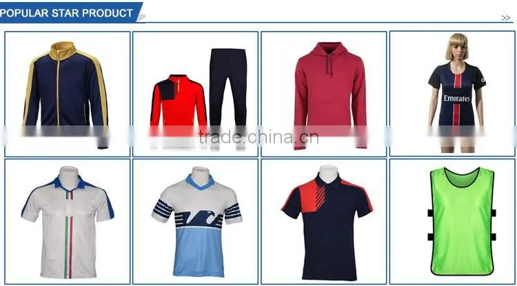 Wholesale 2016 latest design top quality soccer tracksuit/soccer jersey/football jersey