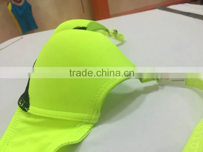 Factory Direct Sales Fashion Neon Color Push UP Molded Plunge Ladies Bra