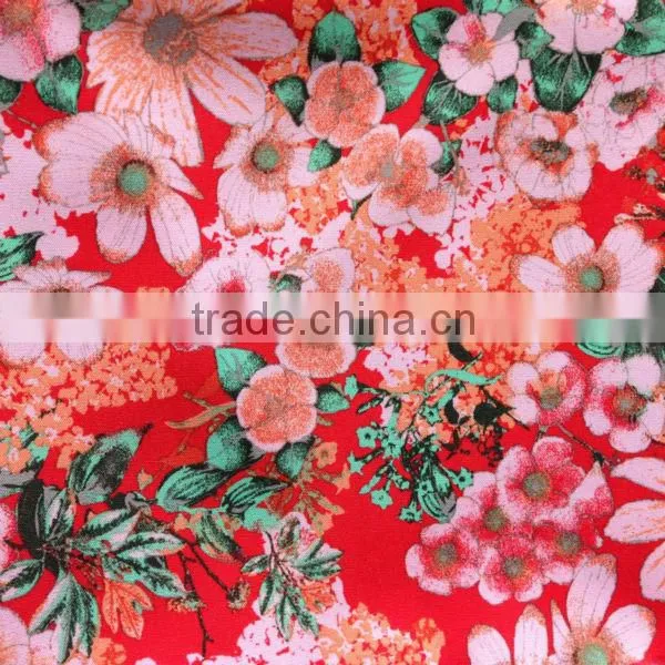 New Arrival 100% polyester flower design printed chiffon fabric
