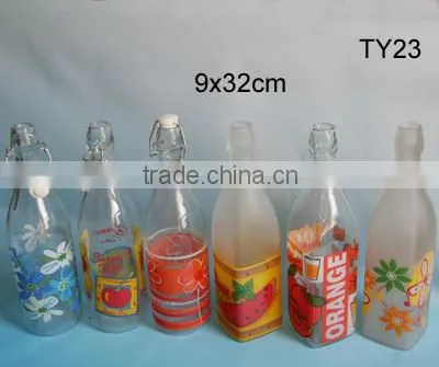 0.26 gallon glass milk bottle manufacturers with locking top in a PVC box
