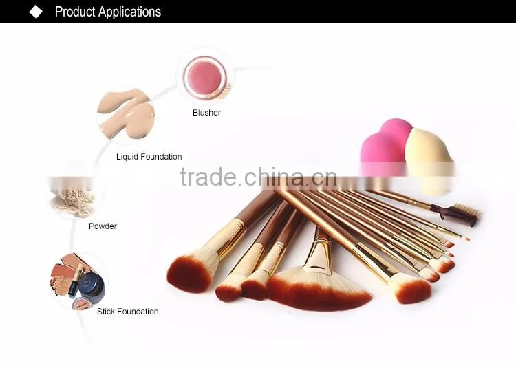 Attractive Price New Type Plastic & Aluminum Handle Cosmetic Brush Set