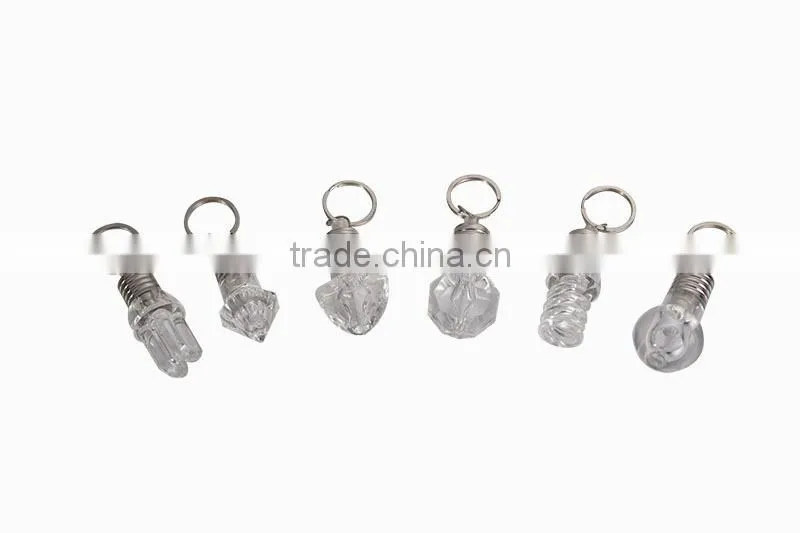 Bulb shape keychain light keychain with led light