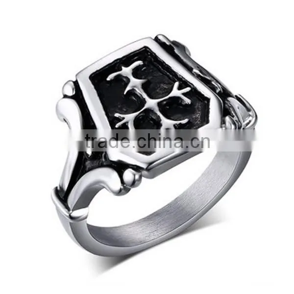 Men Jewelry Punk Style Fashion Cross Design Ring 2016