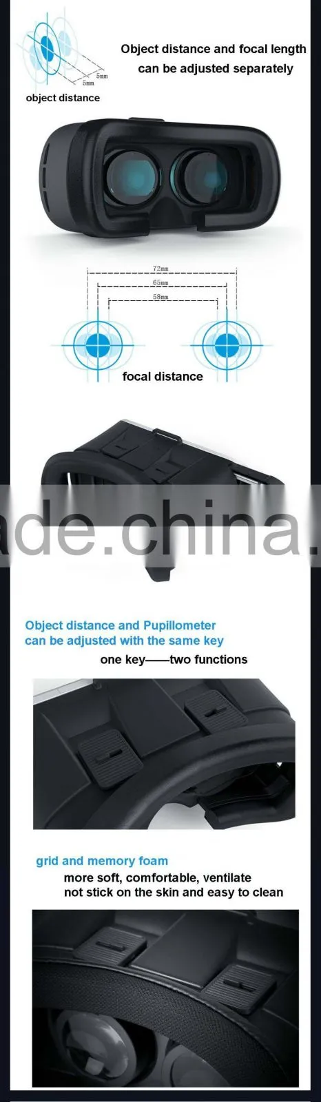 5 Colors Available Upgraded Colorful VR BOX II 2.0 Version Virtual Reality 3D Glasses For 3.5 - 6.0" Smartphone