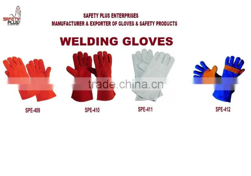 Safety Welding gloves/Cow Split leather Gloves/Leather Welding Gloves Red Color