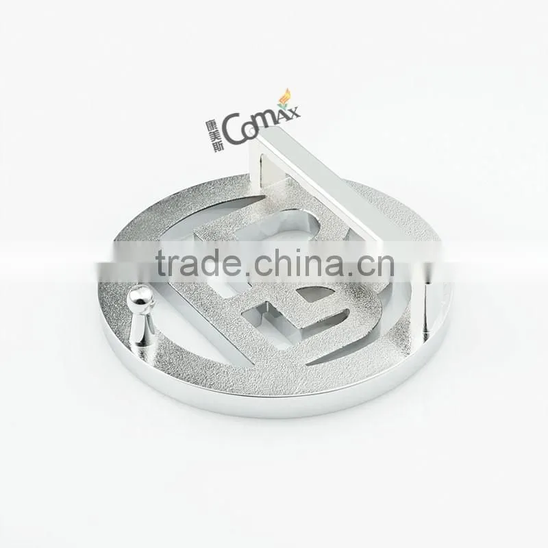 Hollow round metal custom belt buckle with engraved logo