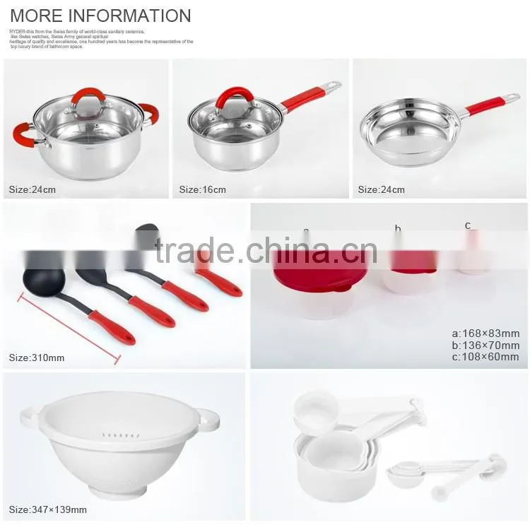 wholesale best choice thermometer stainless steel cookware set