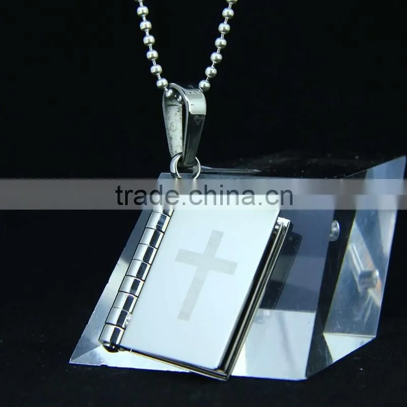 stainless steel book pendants new design