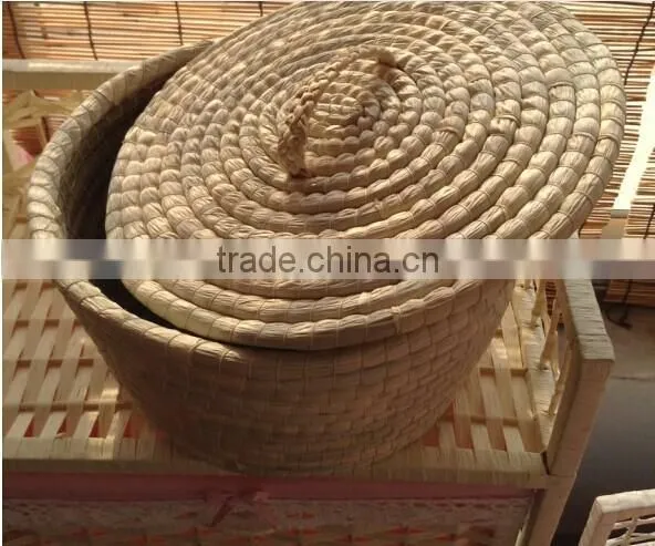 joya handmade natural corn husk table insulated food basket with lip
