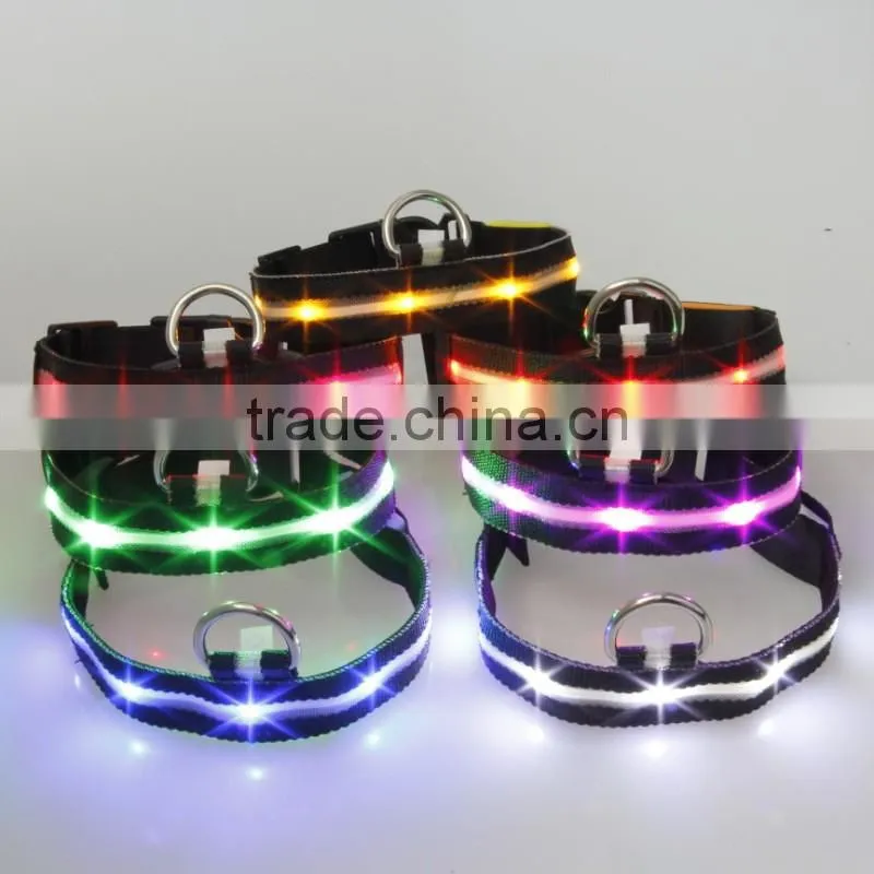 Black Webbing led luminous dog collars
