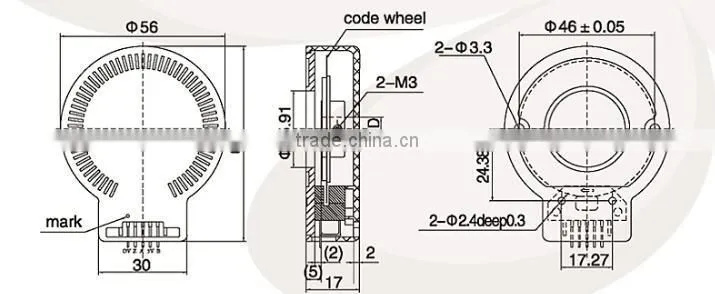 HKT56 servo motor 500ppr encoder dc motor optical YUMO small min rotary encoder motor encoder