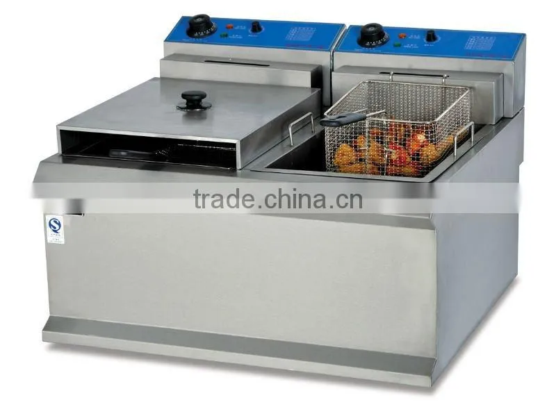 counter top electric fryer(2-tank 2-basket)/table top deep fryer/electric chicken fryer