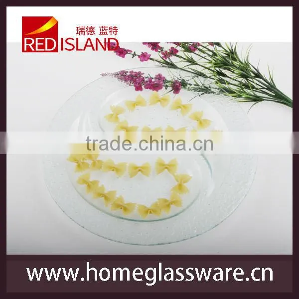 engraving divided glass candy plate fruit glass plate