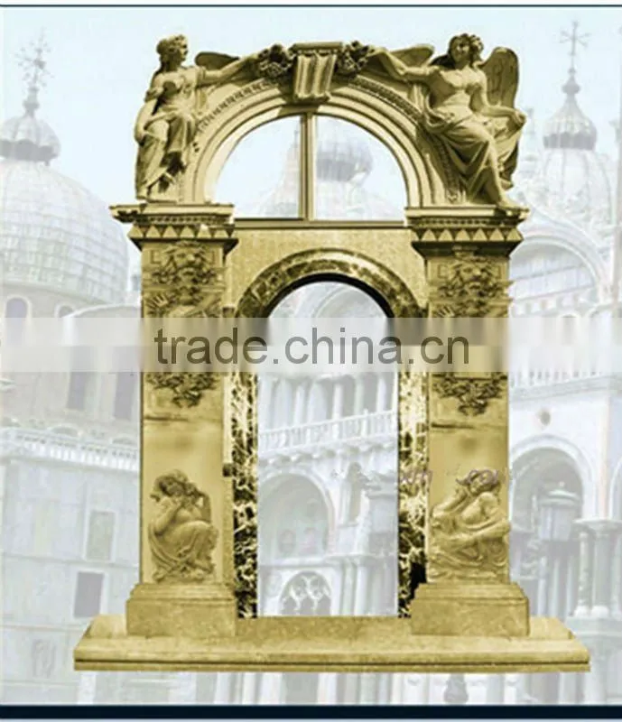 White Marble Roman Column Arch Door Surround