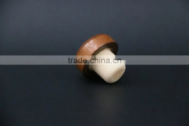 Custom wooden top with synthestic cork wood cork stopper