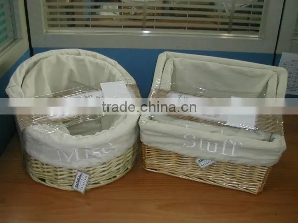 Wicker trash basket