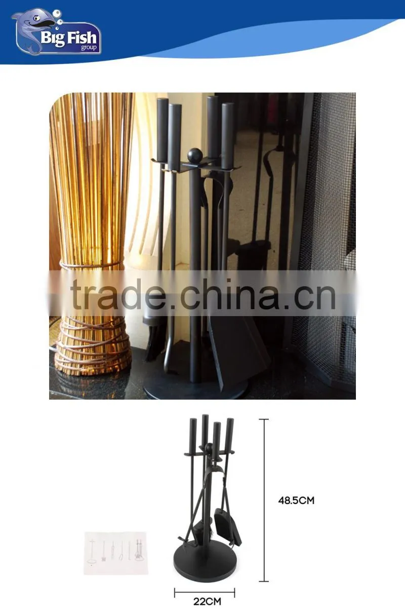 5 Piece Fireplace Companion Set with Steel Loop Handles
