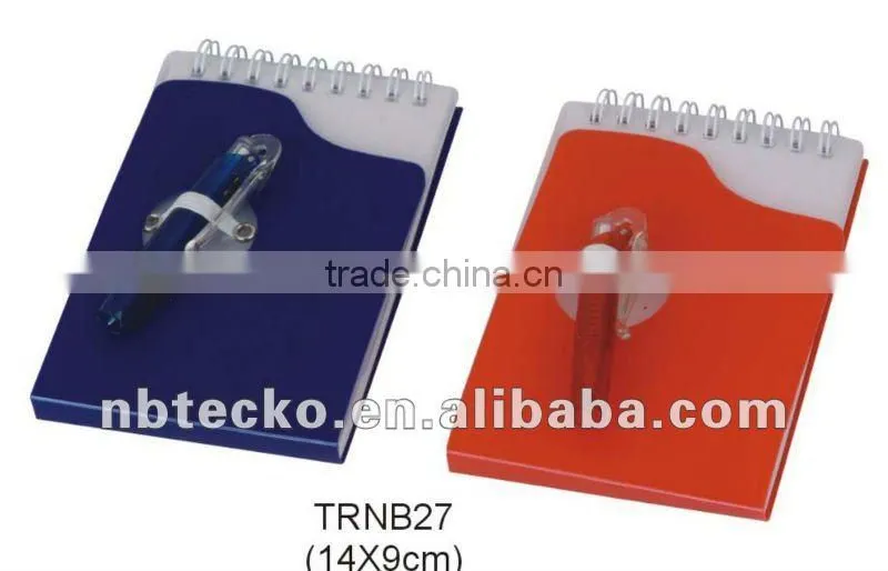 Promotional plastic cover notebook with ball pen
