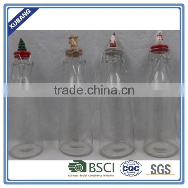 Glass bottle and jar with seal clamp