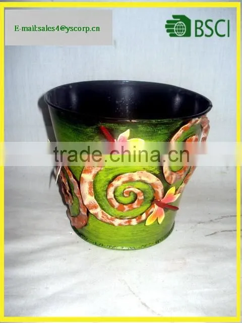 Metal Flower Pot Garden Home With 3D Metal Application Iron Flower Pot Stand