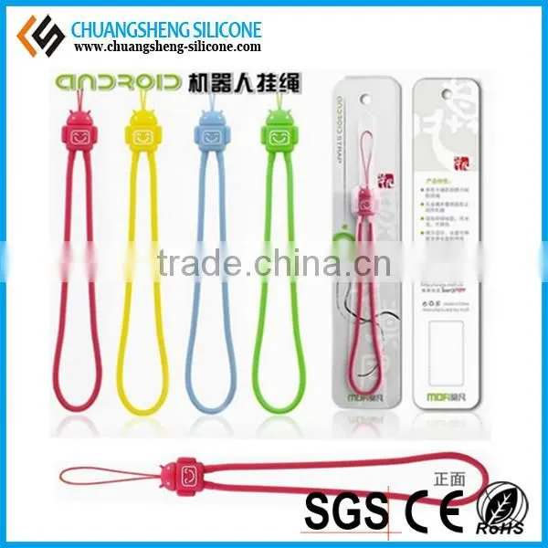 Christmas gift silicone mobile phone single custom lanyard