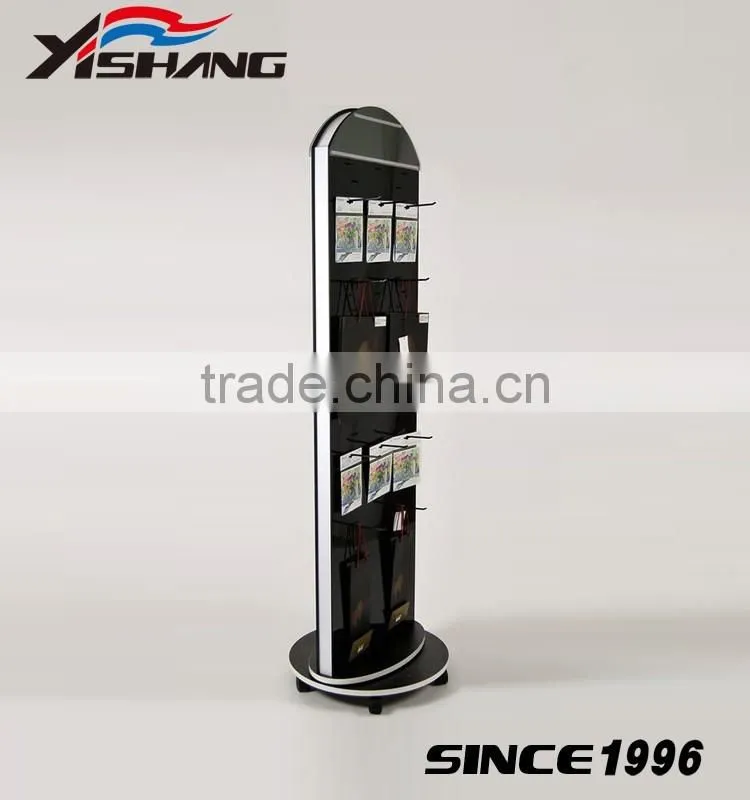 Move freely metal rotating display stand with hooks accessories