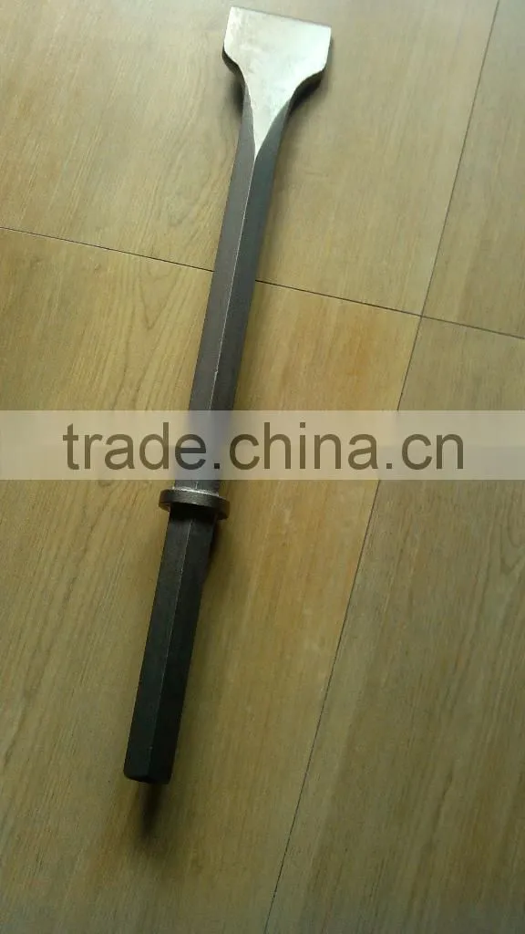 Hex shank wide pneumatic chisel 28x160. shank 28x540x75mm