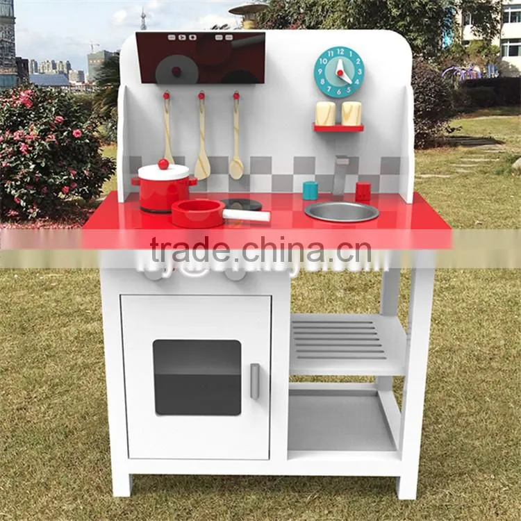 New design children pretend play wooden toy kitchen for boys W10C294