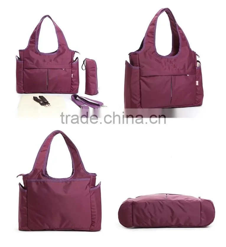 Folding 3pcs set nylon diaper bag for baby